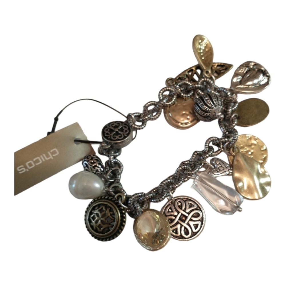 Chico's nwt mix metal magnetic clasp bracelet